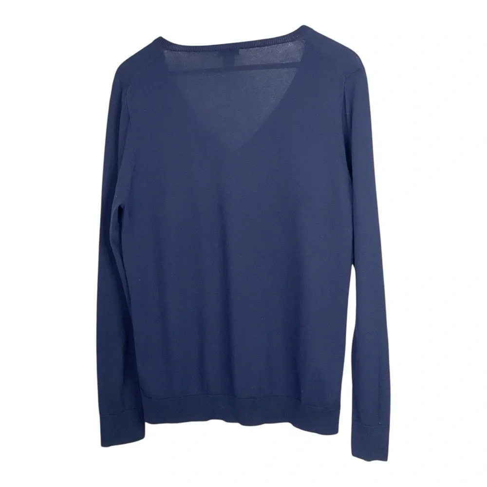 J Crew Navy XL Cotton V-neck sweater-tee - Picture 2 of 9